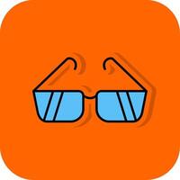 Sonnenbrille gefüllt Orange Hintergrund Symbol vektor