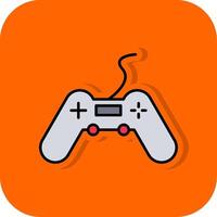 Spielen gefüllt Orange Hintergrund Symbol vektor