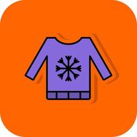 Sweatshirt gefüllt Orange Hintergrund Symbol vektor