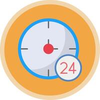 24 timmar platt mång cirkel ikon vektor