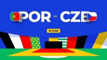 portugal mot czechia fotboll 2024 match mot. 2024 grupp skede mästerskap match mot lag intro sport bakgrund, mästerskap konkurrens vektor