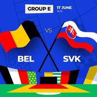 belgien mot slovakia fotboll 2024 match mot. 2024 grupp skede mästerskap match mot lag intro sport bakgrund, mästerskap konkurrens vektor