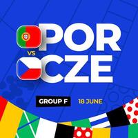 portugal mot czechia fotboll 2024 match mot. 2024 grupp skede mästerskap match mot lag intro sport bakgrund, mästerskap konkurrens vektor