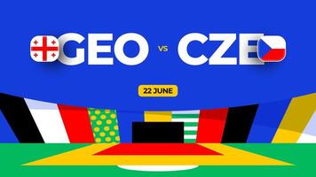 georgien mot czechia fotboll 2024 match mot. 2024 grupp skede mästerskap match mot lag intro sport bakgrund, mästerskap konkurrens vektor