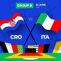 Kroatien vs. Italien Fußball 2024 Spiel gegen. 2024 Gruppe Bühne Meisterschaft Spiel gegen Teams Intro Sport Hintergrund, Meisterschaft Wettbewerb vektor