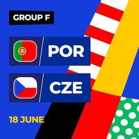 portugal mot czechia fotboll 2024 match mot. 2024 grupp skede mästerskap match mot lag intro sport bakgrund, mästerskap konkurrens vektor