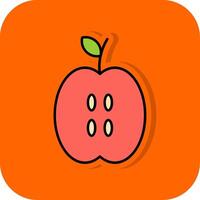 Apfel gefüllt Orange Hintergrund Symbol vektor