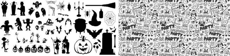 Halloween-Silhouette-Elemente, gut für Halloween-Event, Halloween-schwarze Symbole gesetzt