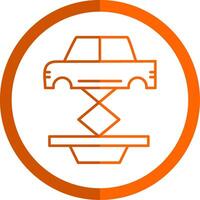 Auto Reparatur Linie Orange Kreis Symbol vektor