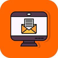 Briefumschlag gefüllt Orange Hintergrund Symbol vektor
