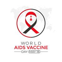 värld AIDS vaccin dag firande. röd AIDS band och HIV vaccin medvetenhet illustration . platt design. flygblad design.platt illustration. vektor