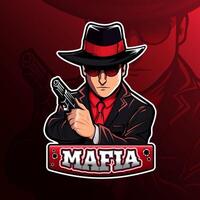 Mafia Maskottchen Logo E-Sport Design vektor