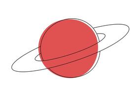 röd planet med ringa en teckning vektor