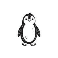 Illustration von süß Baby Pinguin Karikatur winken isoliert auf Weiß Hintergrund vektor