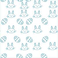 nahtlos Ostern Hase Muster.das Blau Farbe von das Hase, Eier glücklich Ostern, bunt Eier vektor