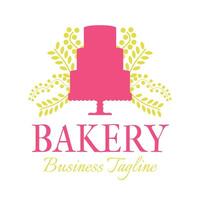 Fuchsie Rosa Bäckerei und Kuchen Logo Design vektor