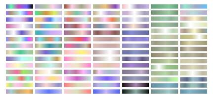 Licht bunt Metall Gradient Sammlung von jeder Farbe Farbfelder vektor