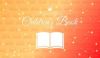 magisch International Kinder- Buch Tag Illustration Design auf Orange Hintergrund vektor