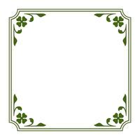 helgon Patricks dag klassisk kvadrat ram grön klöver blad blommig utsmyckad årgång vektor platt