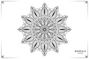 geometrisch Blumen- Mandala Design, aufwendig ethnisch orientalisch Stil im Format zum Färbung Buch, geeignet zum mehndi, Textilien, Plakate und Tätowierungen vektor