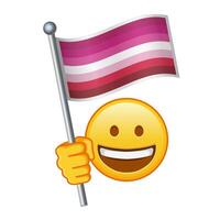 Emoji mit Lesben Stolz Flagge groß Größe von Gelb Emoji Lächeln vektor