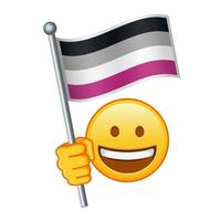 emoji med könlös stolthet flagga stor storlek av gul emoji leende vektor