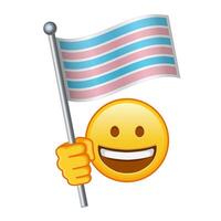 emoji med transsexuell stolthet flagga stor storlek av gul emoji leende vektor