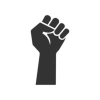Faust Hand Symbol Symbol von Sieg, Stärke und Solidarität isoliert Illustration. vektor
