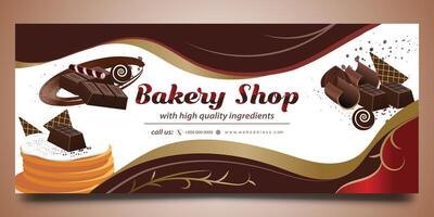 Bäckerei Geschäft Banner Design vektor