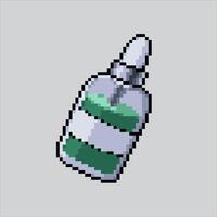 Pixel Kunst Illustration Serum Flasche. pixelig Haut Pflege Flasche. Schönheit Haut Pflege Serum Flasche pixelig zum das Pixel Kunst Spiel und Symbol zum Webseite und Spiel. vektor