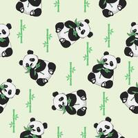 Panda und Bambus nahtlos Muster Hintergrund vektor