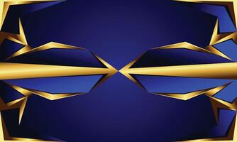geometrisk form med guld pil bar på korsade rader och mörk blå bakgrund vektor