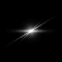 Blendung Star auf schwarz. Licht blitzt. Elemente mit glühen bewirken vektor