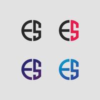 es brief logo vektor vorlage kreative moderne form bunt monogramm kreis logo firmenlogo gitter logo