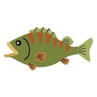 Bass Fisch Symbol Clip Art Benutzerbild Logo isoliert Illustration vektor