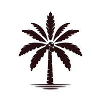 einfach minimalistisch Palme Öl, Palme Datum oder Kokosnuss Illustration vektor