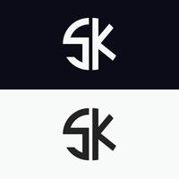 sk brief logo vektor vorlage kreative moderne form bunt monogramm kreis logo firmenlogo gitter logo