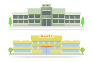 illustriert Markt Gebäude vektor