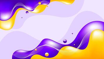 abstrakt Flüssigkeit Hintergrund im lila und Gelb Farbe mit geometrisch Komposition. Illustration vektor