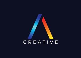 kreativ och minimal brev en färgrik logotyp mall. modern en färgrik logotyp vektor
