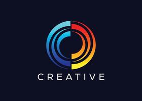 kreativ und minimal abstrakt Kreis Technologie Logo Vorlage. modern Kreis Technologie Logo vektor