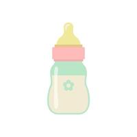 Baby Milch Flasche. einfach süß eben Symbol. wesentlich Artikel zum Kleinkinder. vektor