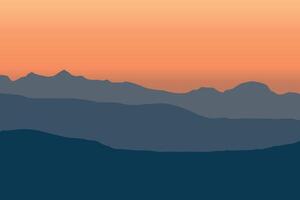 Berge Landschaft Panorama Design. Illustration im eben Stil. vektor