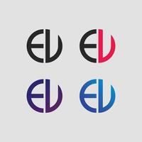 eu brief logo vektor vorlage kreative moderne form bunt monogramm kreis logo firmenlogo gitter logo