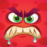 Karikatur wütend Monster- Charakter Gesicht Ausdruck Illustration vektor