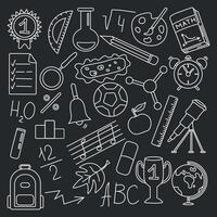 Schule Symbole. Hand gezeichnet Gekritzel Schule Hintergrund. Bildung Illustration vektor