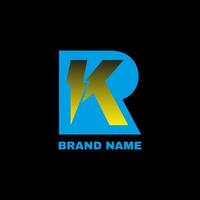 rk, kr Initiale Brief Logo Design vektor