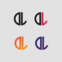 dl brev logotyp vektor mall kreativ modern form färgglad monogram cirkel logotyp företagets logotyp rutnät logotyp