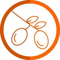 Olive Linie Orange Kreis Symbol vektor