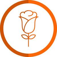 Rose Linie Orange Kreis Symbol vektor